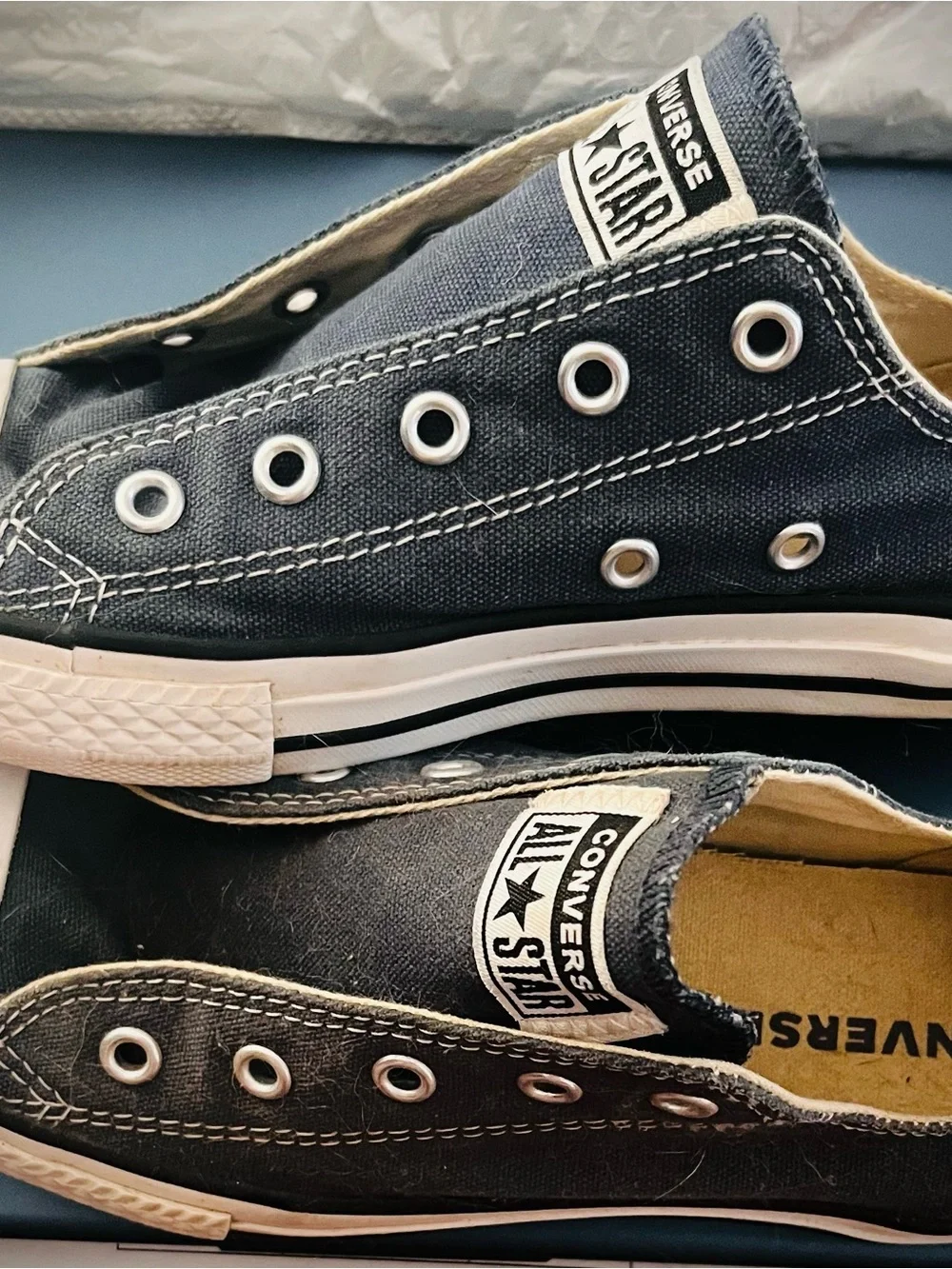 Converse Kids All Star Lace-up Canvas Sneakers in Navy and White